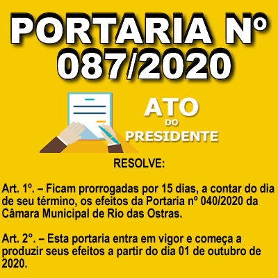 Portaria nº 087/2020