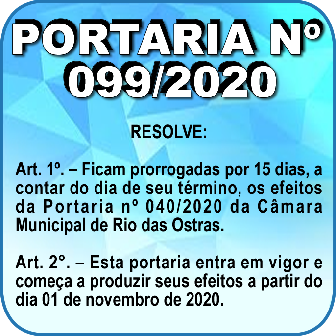 Portaria nº 099/2020