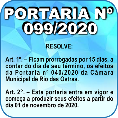 Portaria nº 099/2020