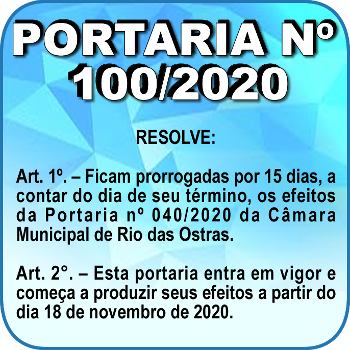 Portaria nº 100/2020