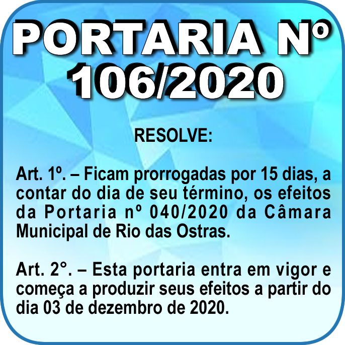 Portaria nº 106/2020