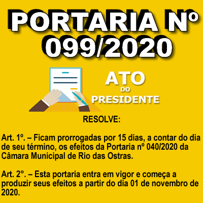 Portaria nº 099/2020