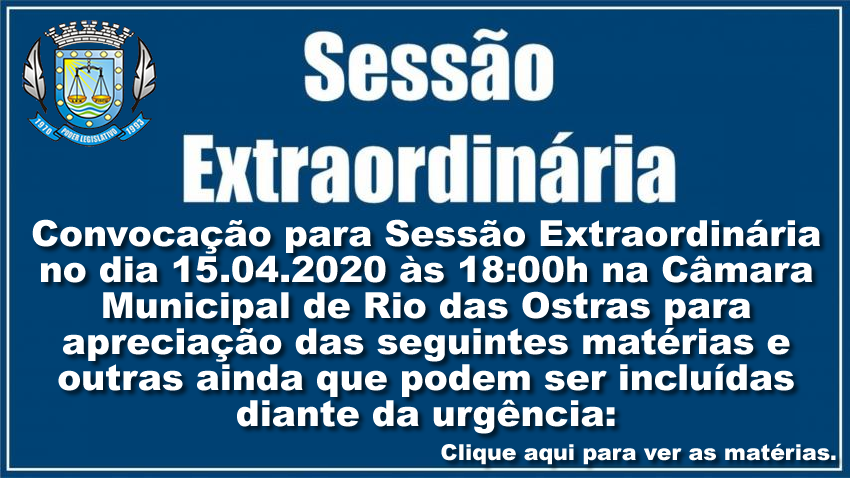 Sessão Extraordinária 15/04/2020