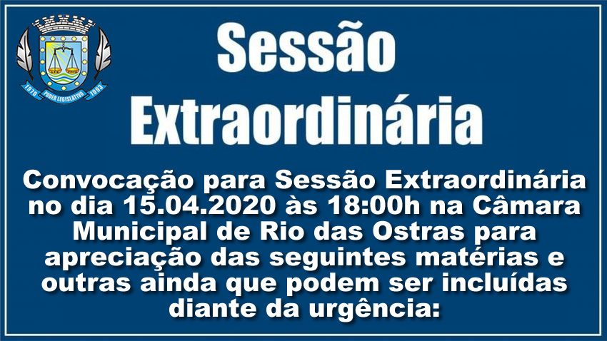 Sessão Extraordinária 15/04/2020