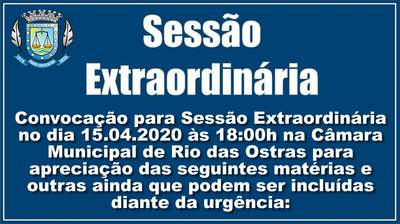 Sessão Extraordinária 15/04/2020